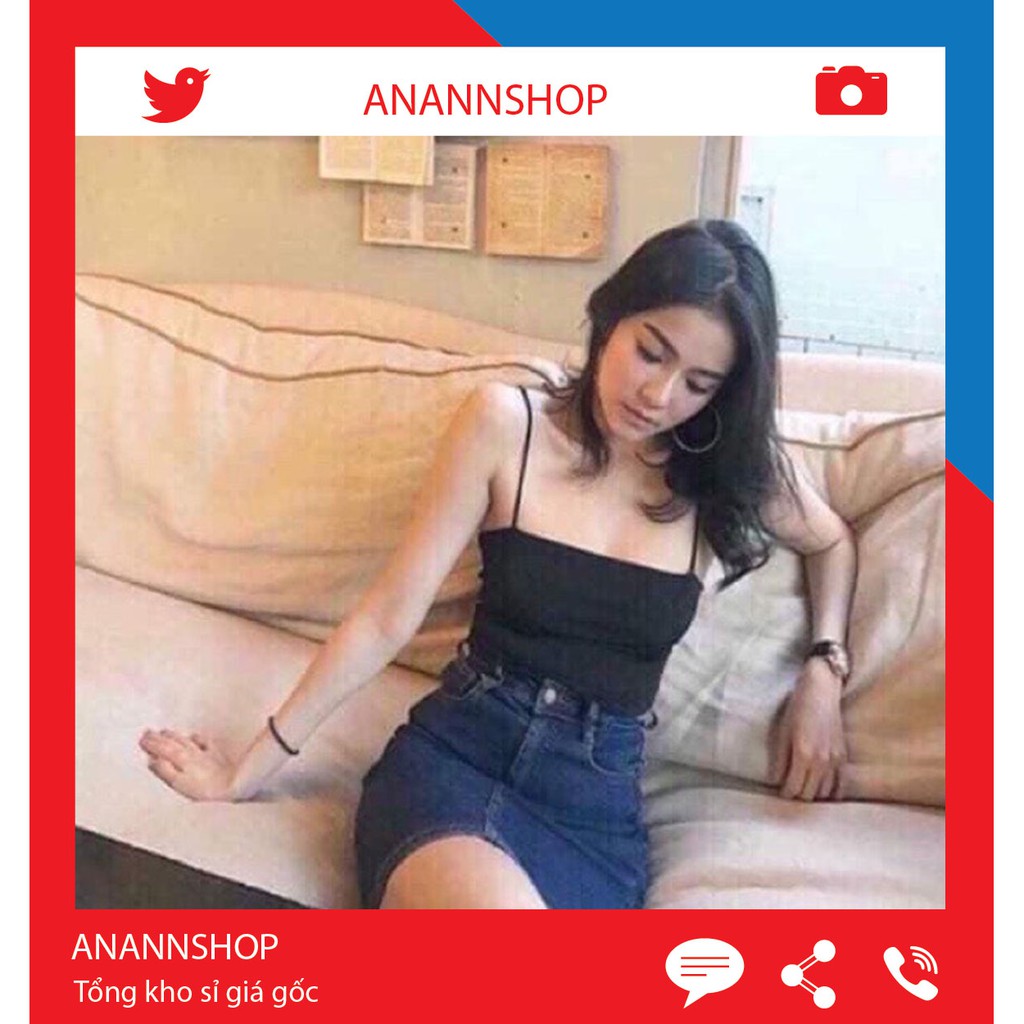 Áo Bra Nữ Thân Dài 2 Dây Cotton Sợi Bún Ôm Dáng Body Phong Cách Hàn Quốc | BigBuy360 - bigbuy360.vn