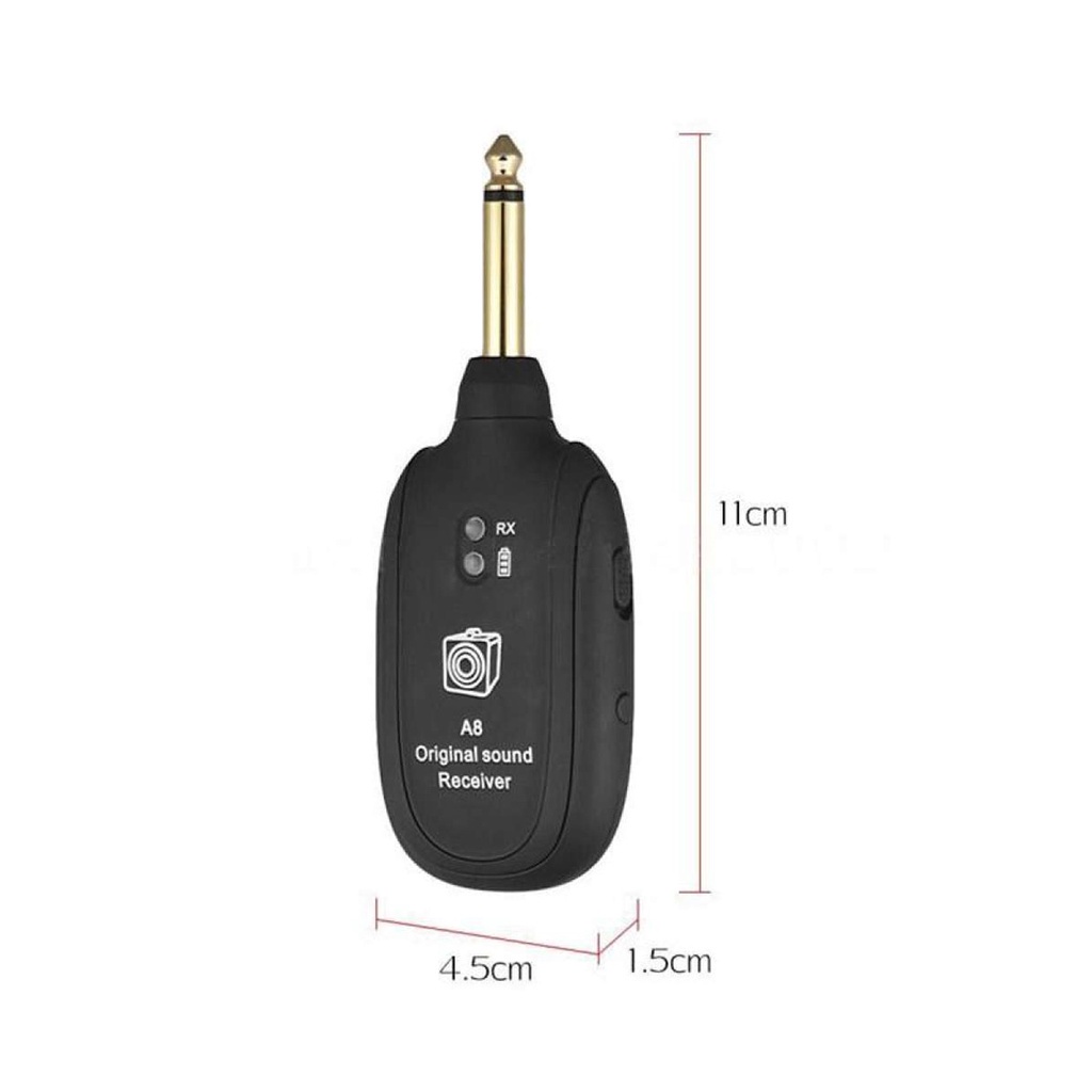 Hệ Thống Truyền Nhận Tín Hiệu Đàn Guitar A8 UHF Không Dây Tích Hợp Pin Sạc USB