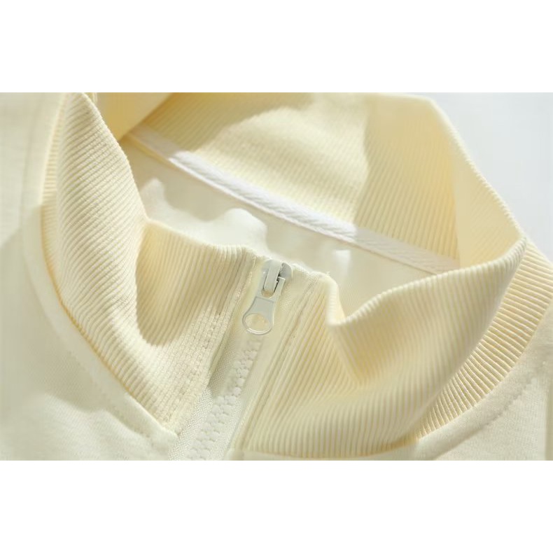 Áo Khoác Sweater Chui Đầu Tay Dài Cổ Đứng Có Khóa Kéo Nửa Màu Đen Nâu Mơ Thời Trang Hàn Quốc Cho Nam Cỡ M-3XL