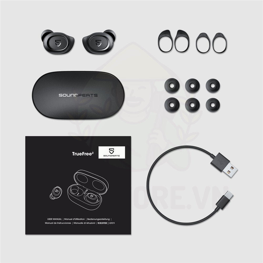 Tai Nghe Bluetooth True Wireless SoundPEATS TrueFree 2 Thể Thao, Kháng Nước IPX7 - Chính Hãng BH 12 Tháng