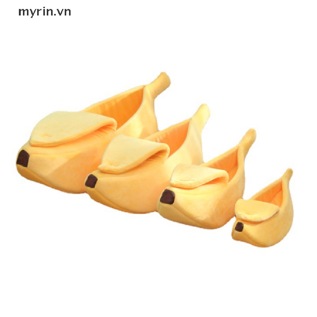 [myrin] Giường Ngủ Cho Mèo Hình Quả Chuối Ấm Áp Mềm Mại Thoải Mái Có Thể Giặt Được