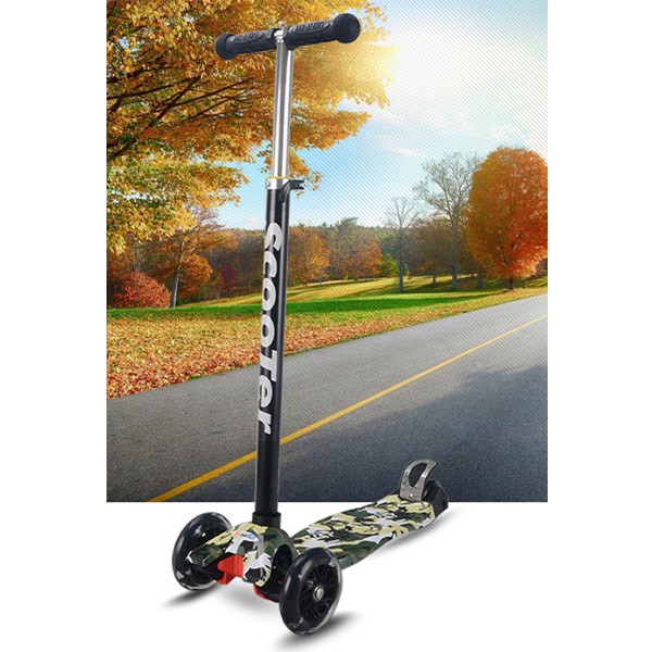 Xe Trượt Scooter 3 Bánh họa tiết Graffiti đẹp mắt, Cao Cấp, Đèn Led nhiều màu QC-2865Y