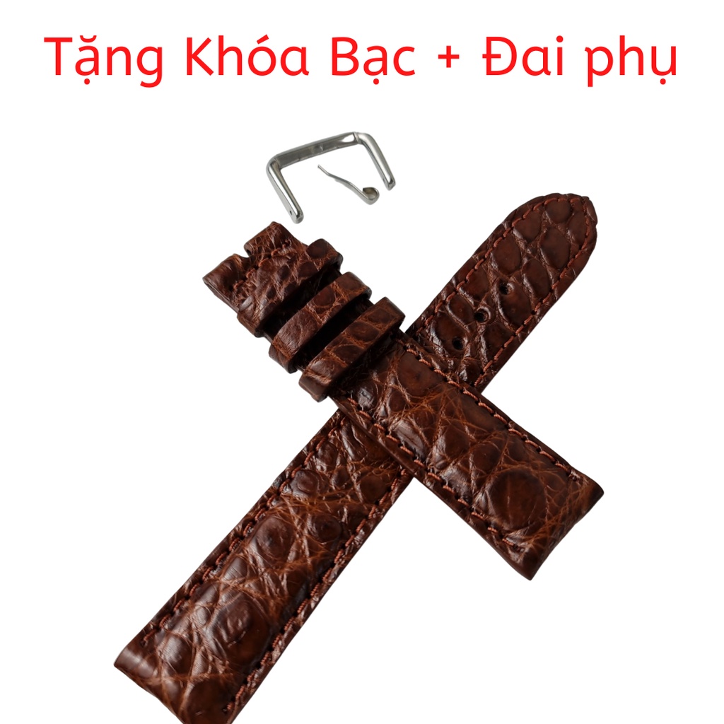 Dây đồng hồ da cá sấu làm thủ công C12 size 17mm,18mm,19mm, 20mm,21mm, 22mm VNSTRAP