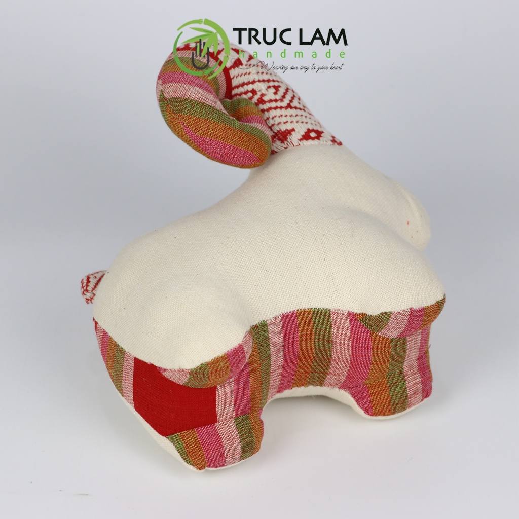 Đồ Chơi Cho Bé Thú Nhồi Bông Hình Dê Vải Thổ Cẩm Dệt Tay Bông Gòn Cao Cấp – Trúc Lâm Handmade