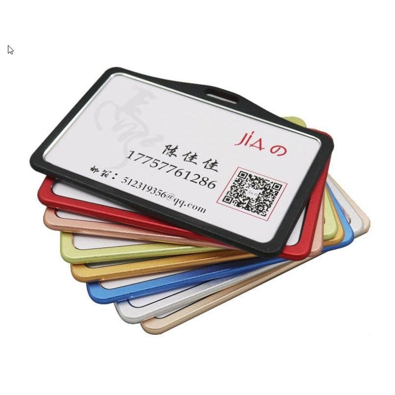 Bao đựng thẻ cao cấp Hàn Quốc bằng kim loại, 5x8 bằng nhôm màu vàng, bạc, thẻ nhân viên, thẻ thang máy, ATM