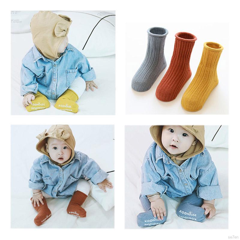 Tất kiểu dáng đơn giản chống trượt cho trẻ em sơ sinh từ 0-36 tháng tuổi