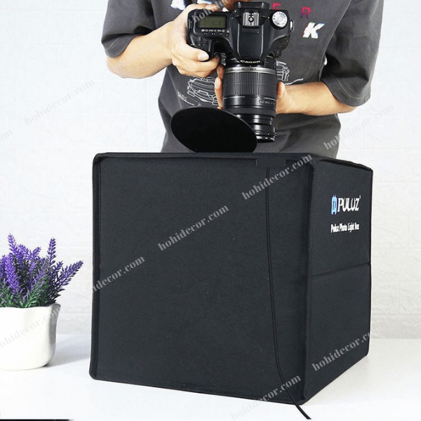 Hộp Chụp Sản Phẩm 40x40 CM, Box Chụp Ảnh Puluz Có Đèn Led, Xếp Gọn, Phụ Kiện Ánh Sáng - HoHi Decor