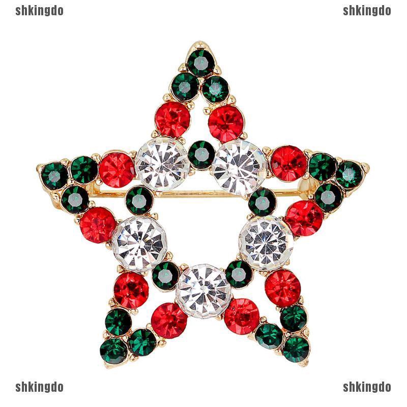 THINH Huy Hiệu Cài Áo Hình Người Tuyết Đính Đá Pha Lê Thời Trang