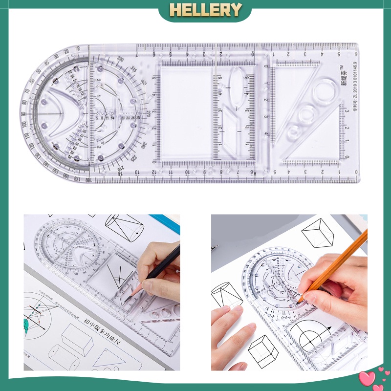 Thước Kẻ Hình Học 3D Đa Năng Thông Dụng Cho Trường Học