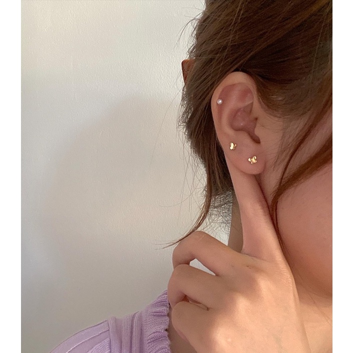 🇰🇷𝐯𝐞𝐥𝐯𝐞𝐭𝐩𝐢𝐧𝐤.𝐚𝐜𝐜 | Khuyên tai thép không rỉ bi vặn 2 đầu