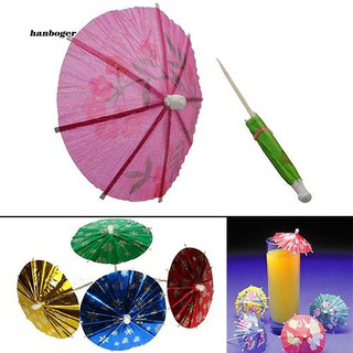 Set 50 ô dù mini bằng giấy nhiều màu sắc trang trí đồ uống