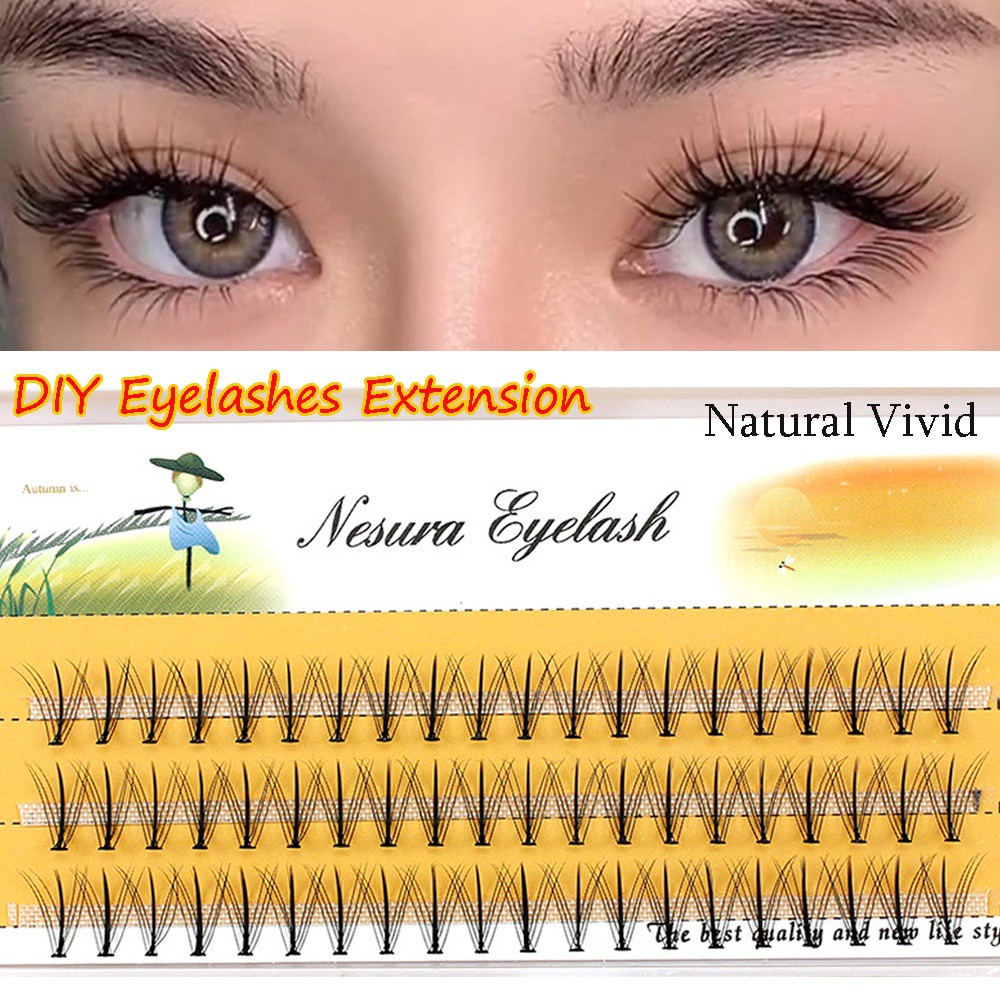 [Hàng mới về] Bộ 60 Lông Mi Giả Nối Dài Trang Điểm Tự Nhiên Thời Trang Cho Nữ