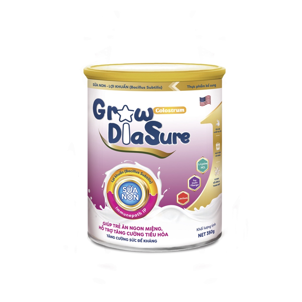 Hộp 350gr SỮA NON GROW DIASURE hộp hồng dành cho trẻ biếng ăn