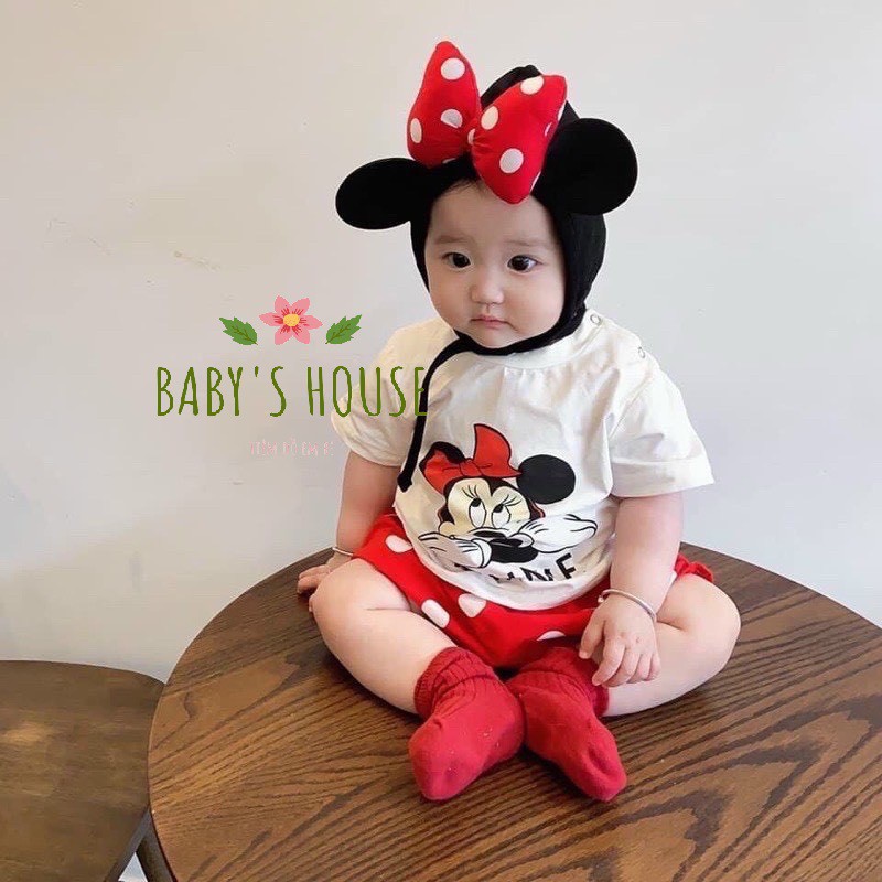 Bộ cộc tay quần đùi chip hình Mickey Minnie siêu đáng yêu (8-15kg)