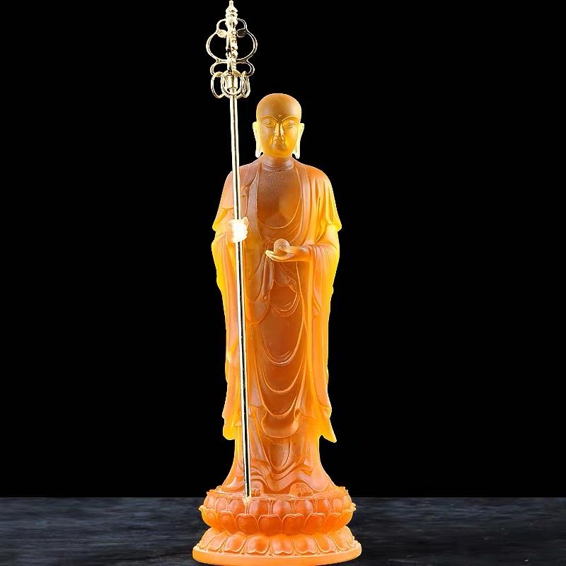 Tượng Địa Tạng đứng lưu ly 20cm