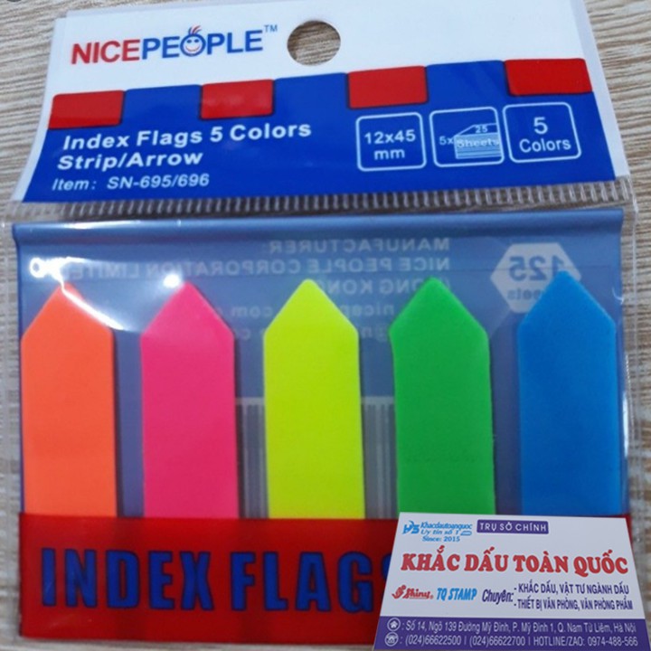 Note 5 màu nhựa Nice People (Note phân trang)