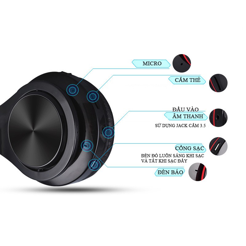 Tai nghe chụp tai bluetooth B3, headphone bluetooth có mic đàm thoại bass cực căng - Bảo Hành 12 Tháng