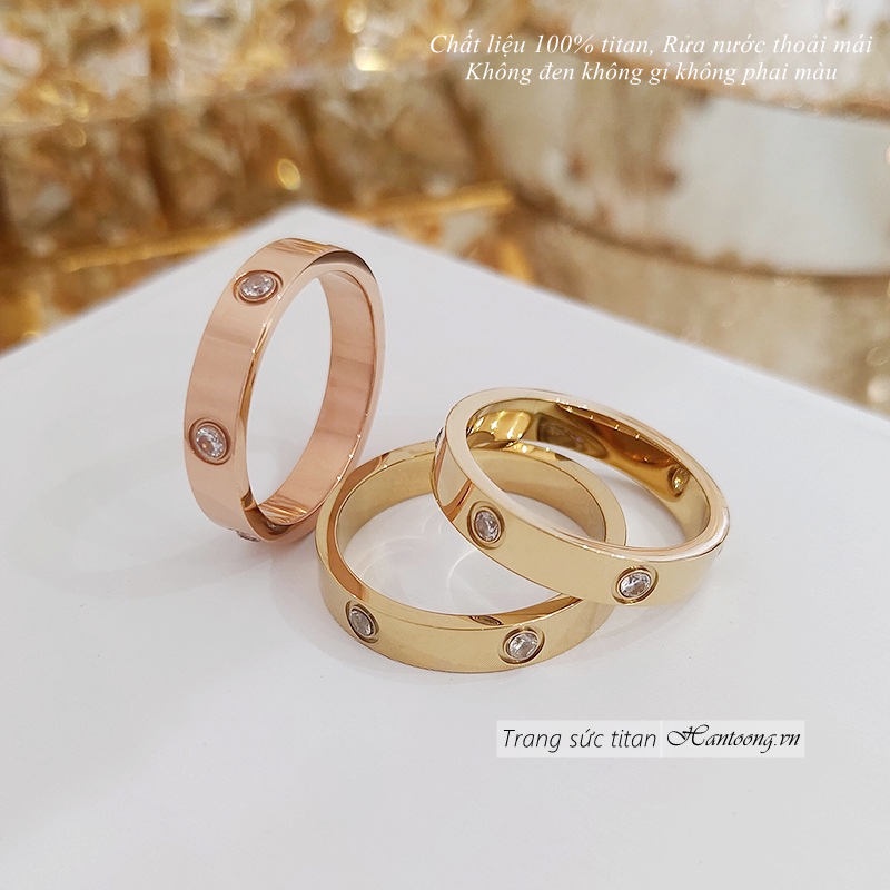 Nhẫn titan nữ không gỉ không phai màu thiết kế đơn giản phong cách thời trang thanh lịch