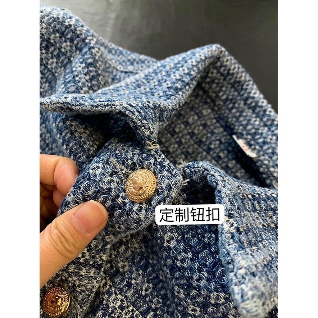 Áo Khoác Denim Dáng Rộng In Chữ Màu Sắc Tương Phản Thời Trang Mùa Thu Cho Nữ