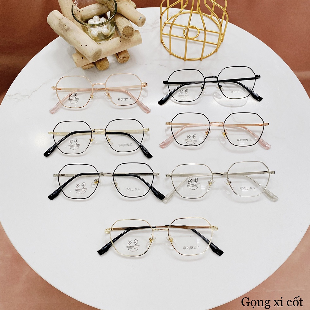 Kính giả cận gọng Cốt Kim Loại mắt chống UV thời trang nam nữ hàn quốc AH1626