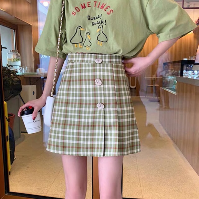 Chân váy caro ulzzang