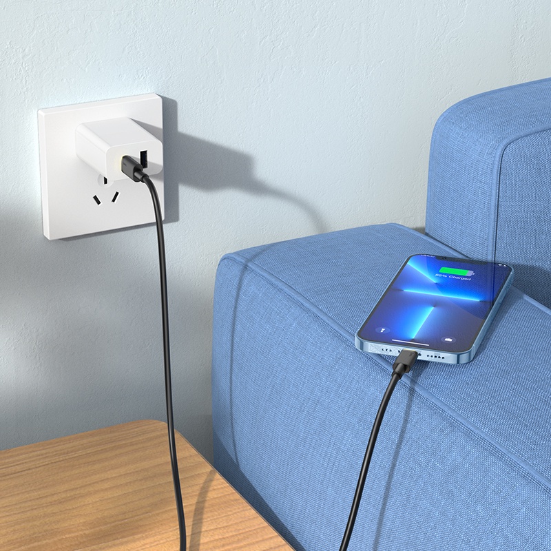 Dây cáp sạc nhanh HOCO. U109 20W PD USB C cao cấp an toàn thích hợp cho iPhone Mini 12 13 14 Pro Max