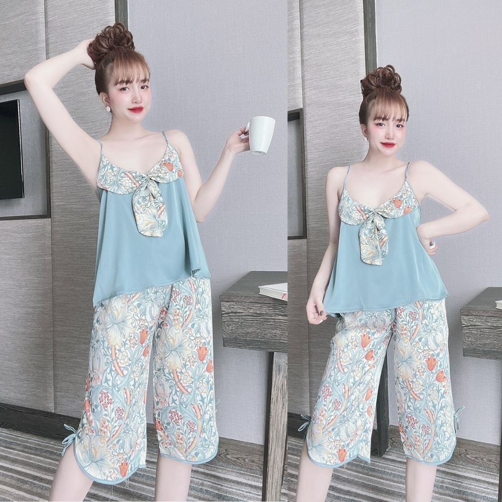 Đồ Ngủ Nữ, Đồ Ngủ Sexy lụa Latin cao cấp mềm mại xinh xắn &lt; 63KG