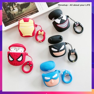 Case airpods Siêu anh hùng ️🎧 Vỏ bao airpod 1-2 silicon đựng tai nghe không dây ... cute