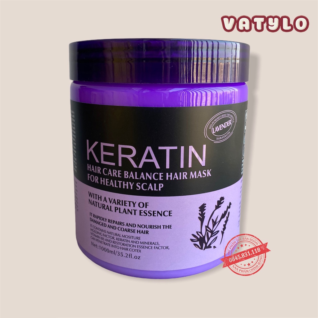 Kem ủ tóc KERATIN COLLAGEN 1000ML LAVENDER BRAZIL NUT  lylyga - Ủ hấp tóc cung cấp dưỡng chất KERATIN tự nhiên CT76
