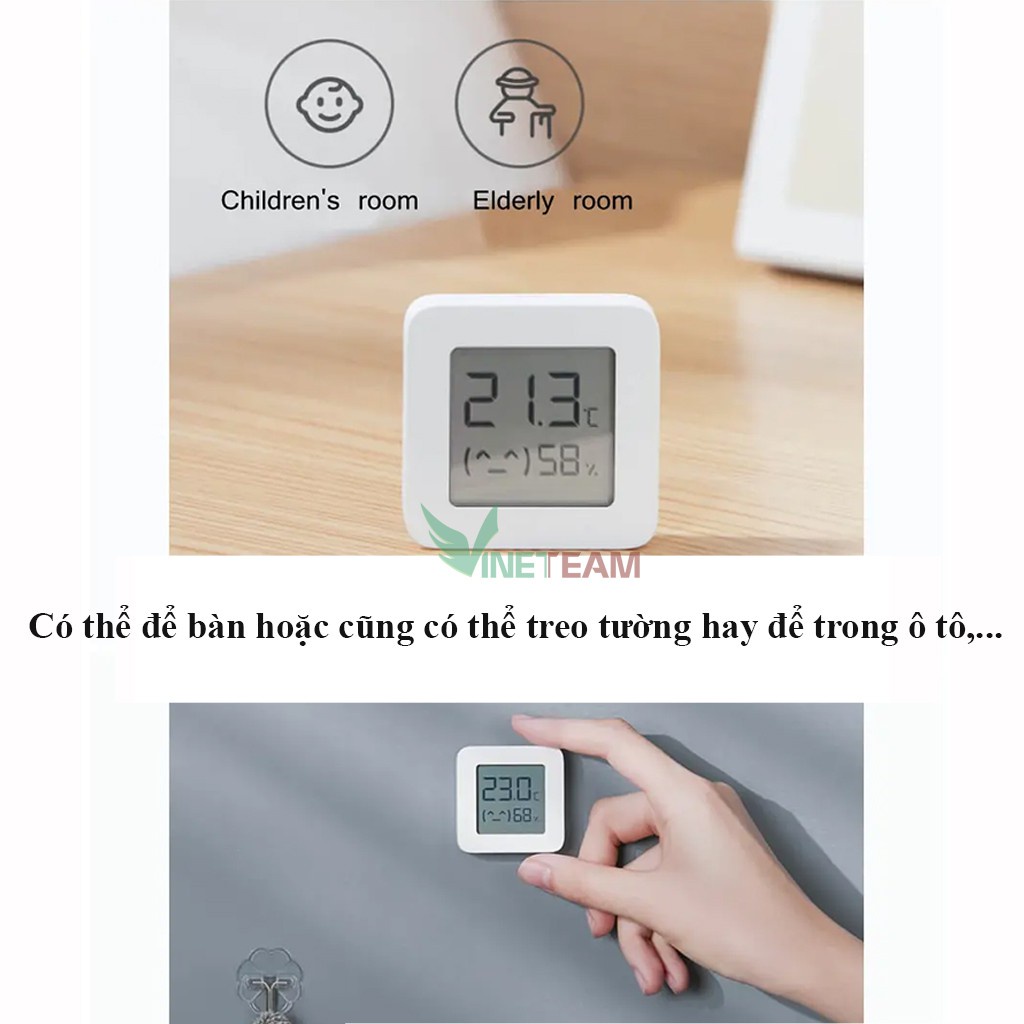 Nhiệt ẩm kế thông minh Xiaomi Mijia thế hệ 2 , Ẩm kế thông minh Hank  kết nối bluetooth