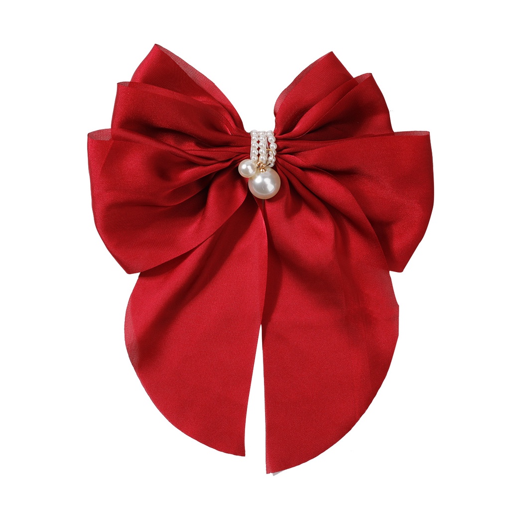 Kẹp Tóc Mỏ Vịt Bằng Vải Đính Nơ Lớn Ngọt Ngào