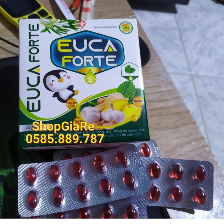 Euca Forte  - Giảm ho, thông thoáng mủi họng, đau rát họng, khản tiếng, hắt hơi  sổ mũi, cảm lạnh
