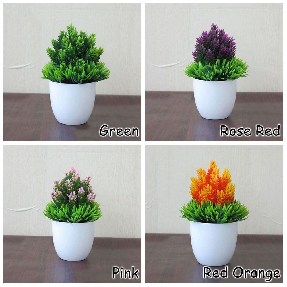 Chậu cây giả mini bằng nhựa nhiều màu dùng trang trí nhà cửa / tiệc cưới