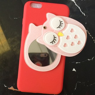 iPhone 6 plus / 6s plus Ốp lưng Dẻo đỏ gương hình chim cú
