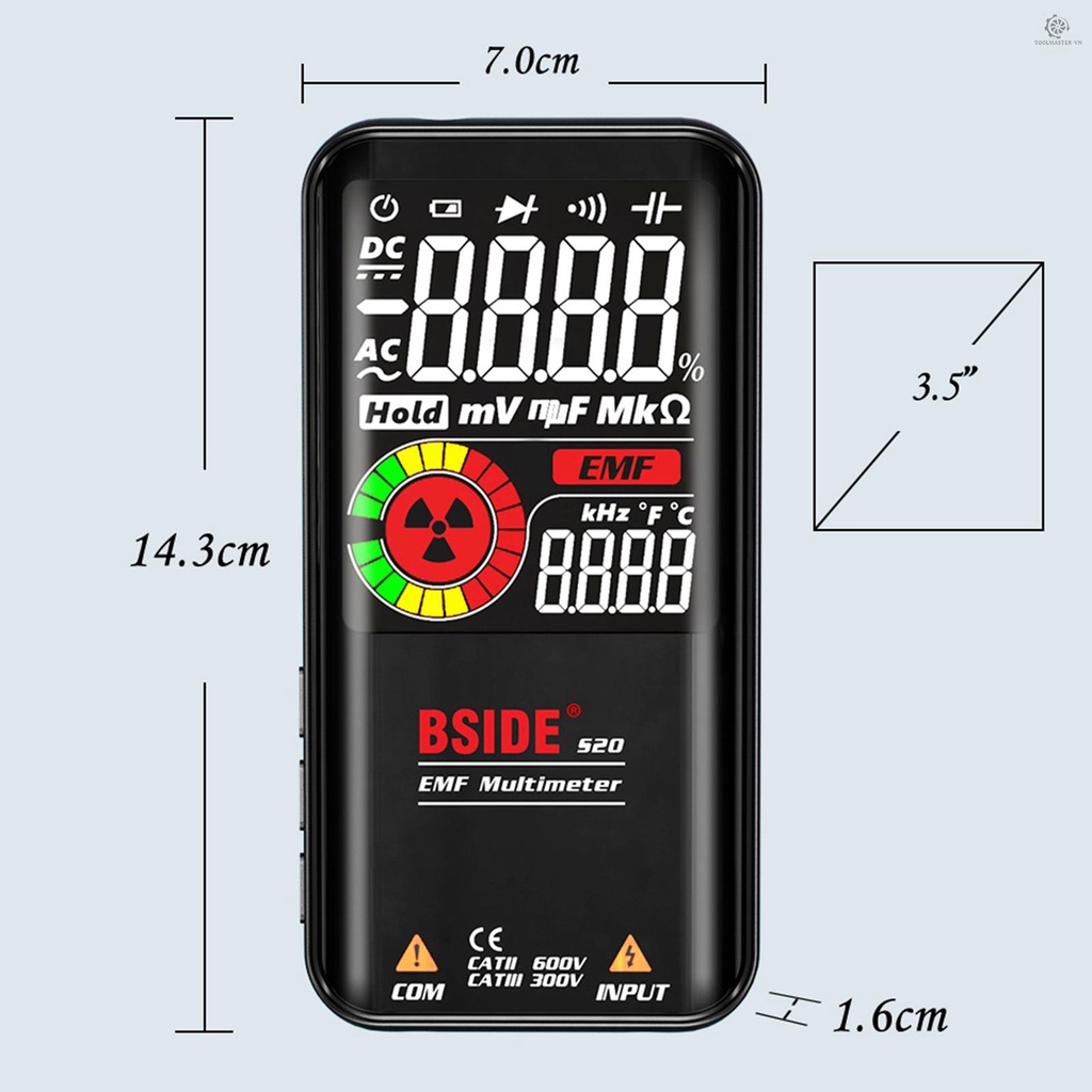 Vạn năng kế BSIDE S20 màn hình màu 3.5-inch có thể sạc lại kèm phụ kiện