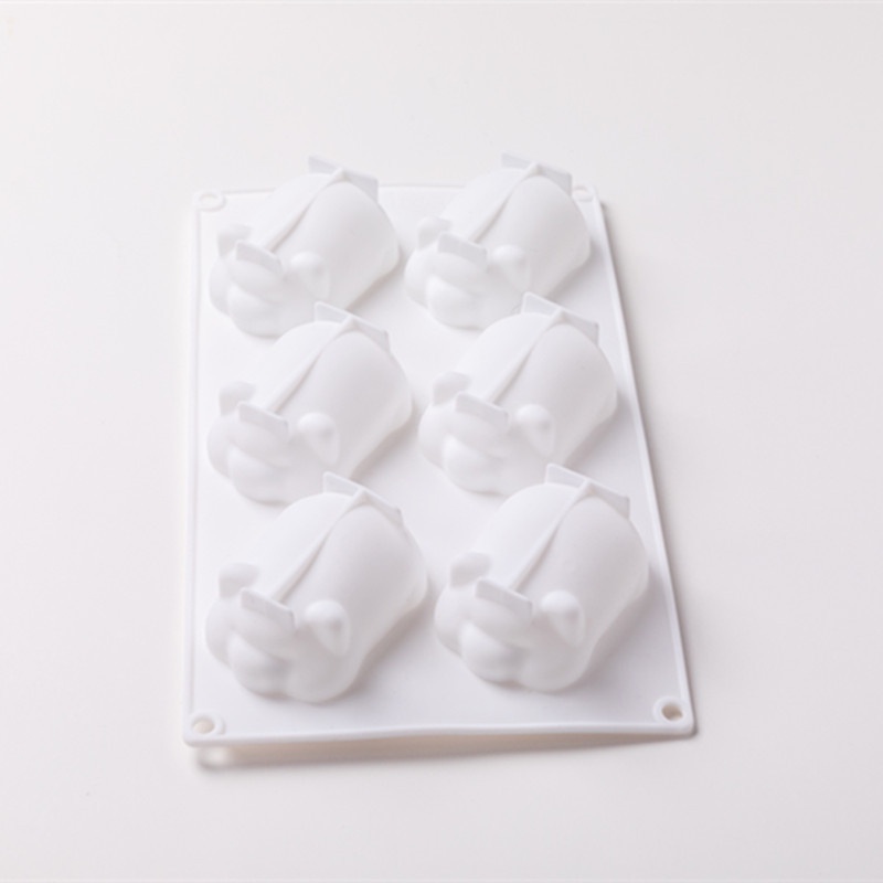 Khuôn silicone làm bánh đá viên DIY tạo hình con heo 6 ngăn cho nhà bếp