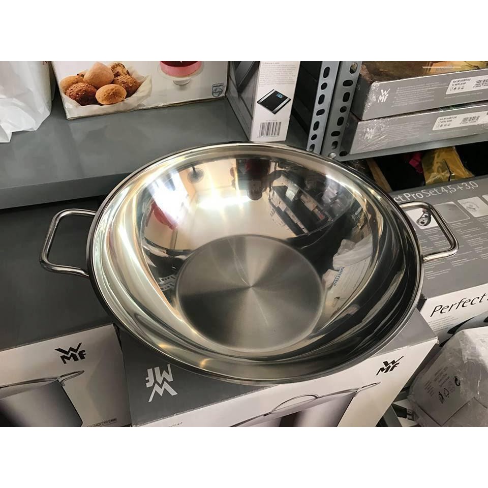 Chảo xào inox Silit Wok 32cm chống xước - Hàng Đức