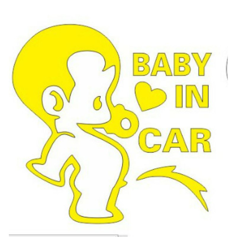 Tem baby in car dán xe