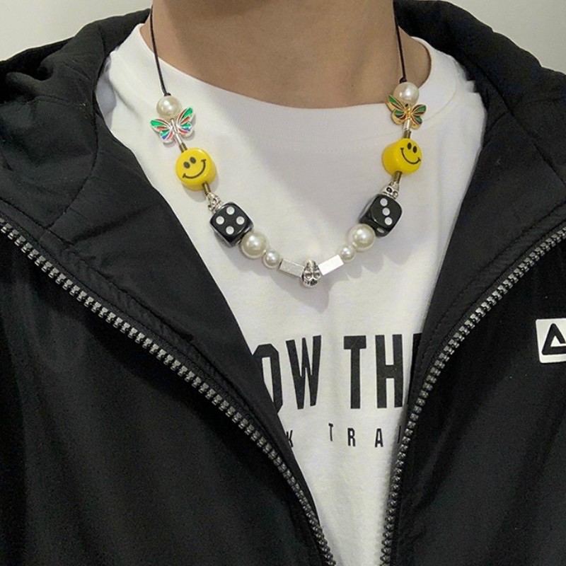 VÒNG CỔ ASAP ROCKY , VÒNG MẶT CƯỜI RHYMASTIC ĐEO TRONG CHƯRAP VIET HOTOR Bạc Sọ Bướm Mặt Cười Hip Hop Vòng Cổ ROCKY