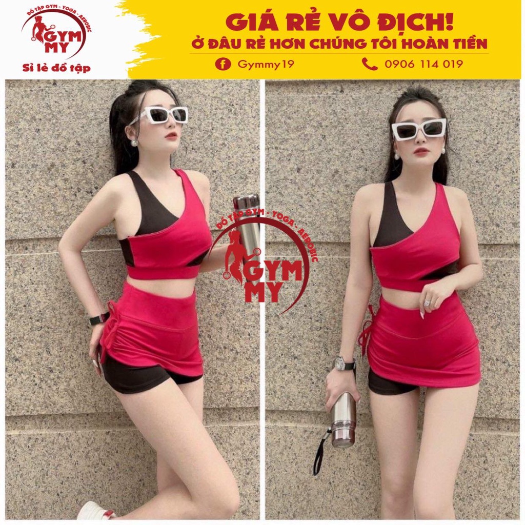 Set Đùi Chân Váy Phối Màu Thể Thao ⚡️ HÀNG XUẤT KHẨU ⚡️ Tập Gym - Yoga - Aerobic