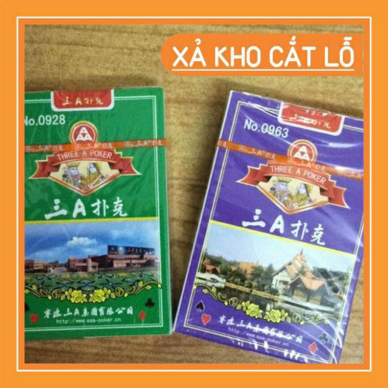 Bộ bài Tây tú lơ khơ AA tím và xanh