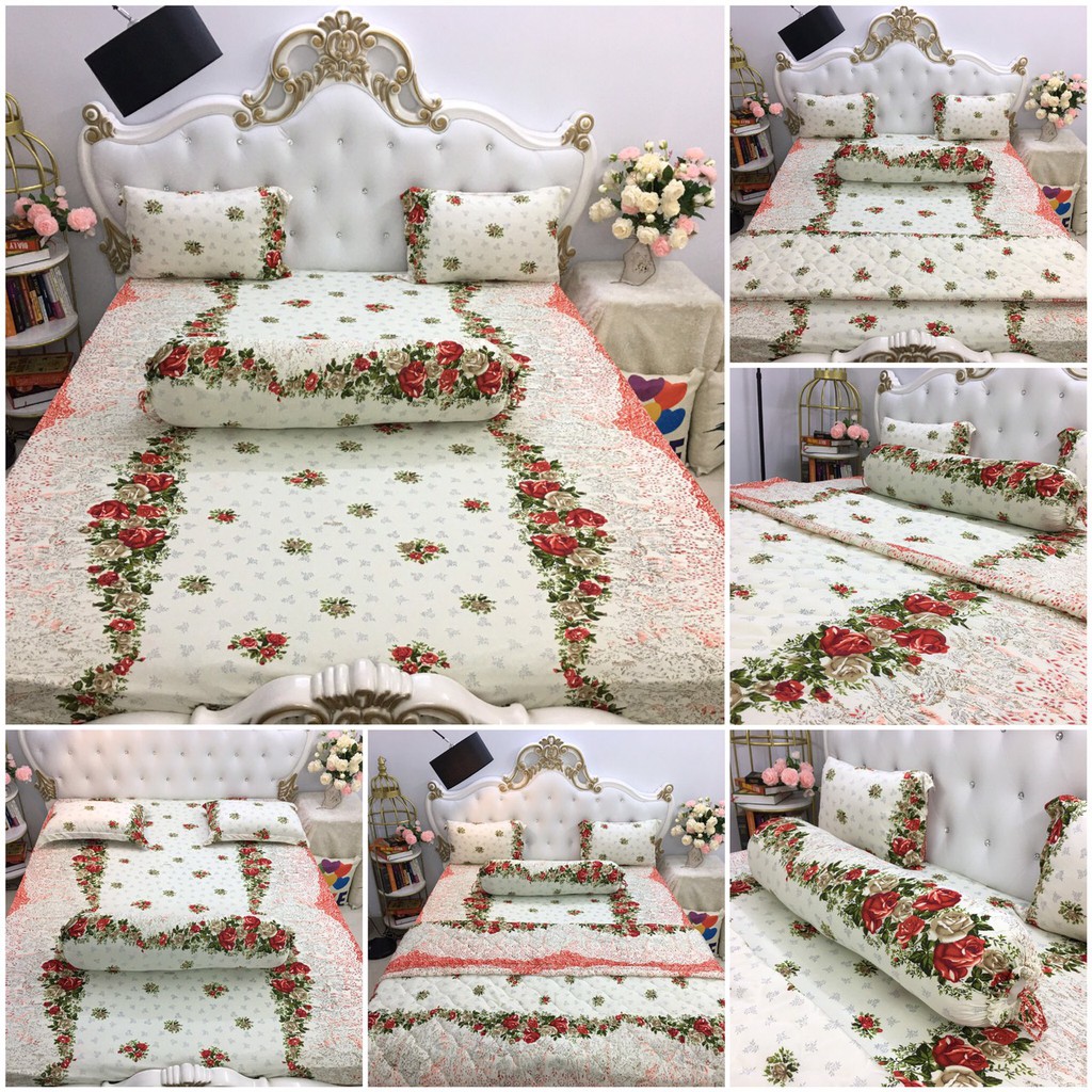 Drap bộ Thun Hàn Quốc 4 món đủ size m6x2m, m8x2m - ga, vỏ gối, vỏ ôm | BigBuy360 - bigbuy360.vn