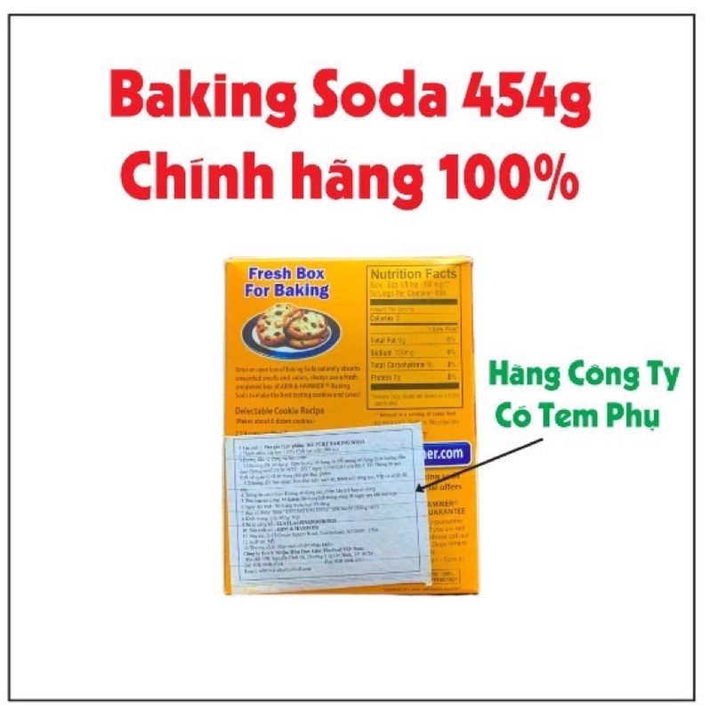 Baking soda đa công dụng bột nở baking soda khử mùi diệt khuẩn tẩy rửa làm bánh chăm sóc da hộp giấy 454g Mỹ
