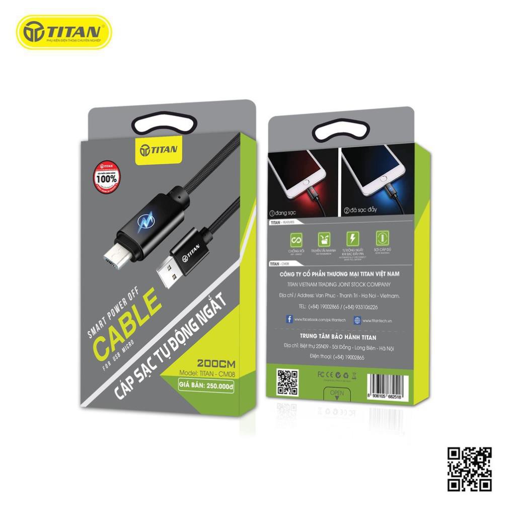CÁP SẠC MICRO USB TITAN CM08
