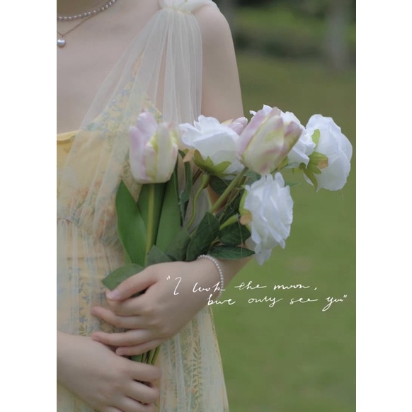 Váy hoa phối dây voan