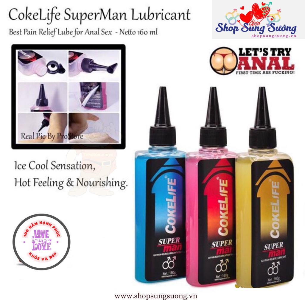 Gel Bôi Trơn Cokelife Superman Giảm Đau - Xanh Mát Lạnh, Đỏ Nóng Ấm, Vàng Làm Dịu gel gốc nước 85ml Claura Beauty