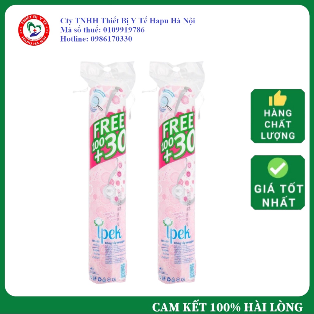 Bông Tẩy Trang Ipek 130 Miếng Thổ Nhĩ Kỳ Chiết Xuất 100% Cotton Tự Nhiên