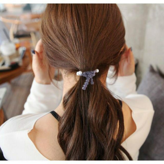 Set Dây Thun Cột Tóc Nơ Hoa Lá Đơn Giản Phong Cách Hàn Quốc