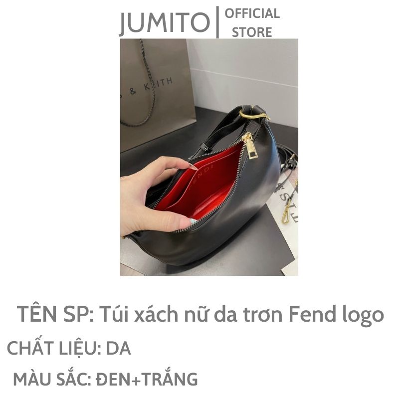 Túi xách nữ kẹp nách cầm tay da trơn Fend logo dập hot hit 2022 dày dặn JUMITO T1.050.TR