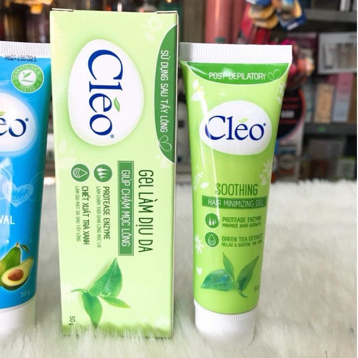 Kem Bơ Tẩy Lông Và Gel Làm Mát Da CLEO Cho Da Thường Và Da Nhạy Cảm 50g